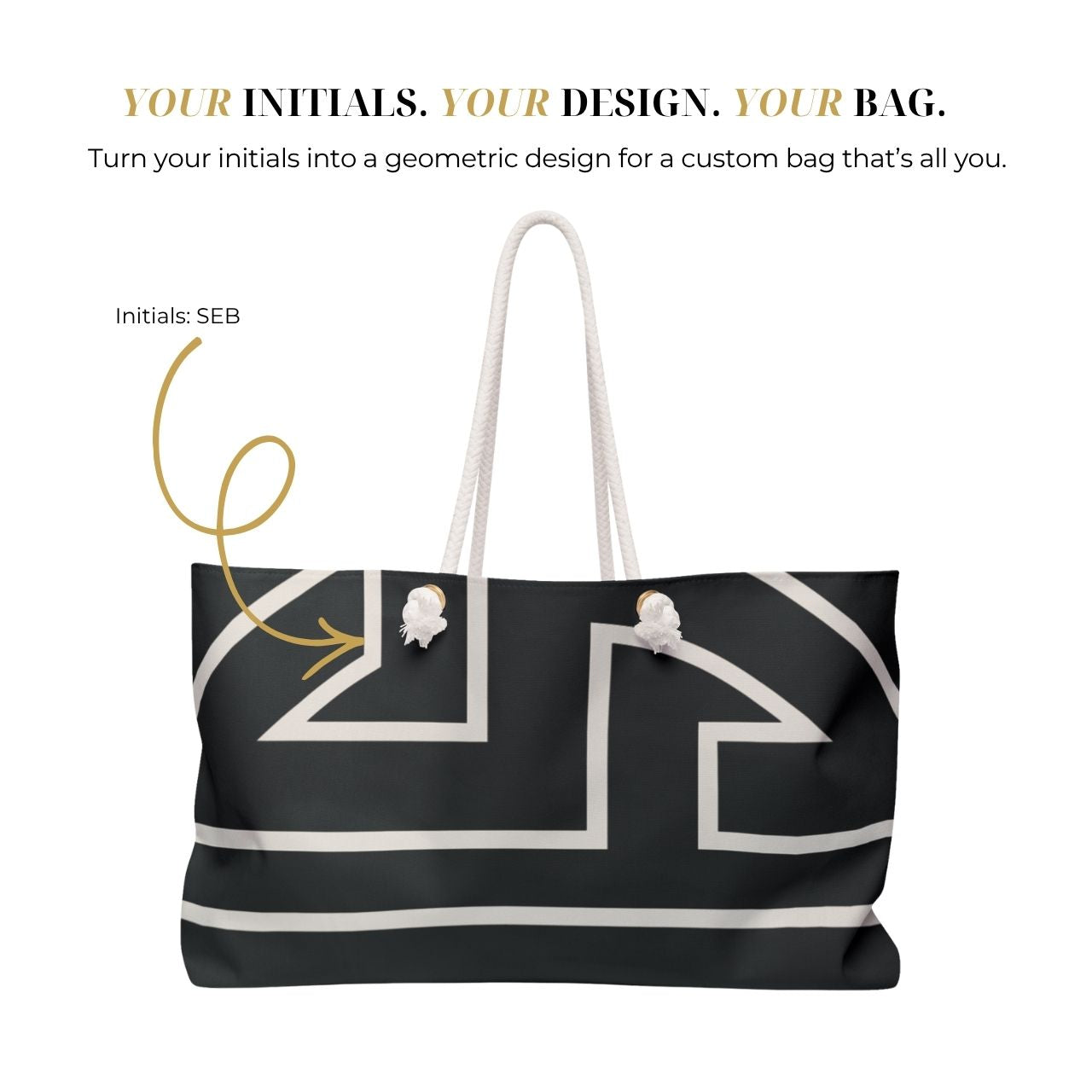Signia Frame Packable Tote, Black & Ivory