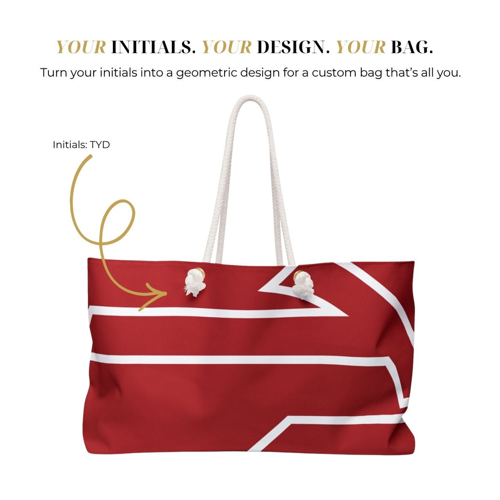 Signia Frame Packable Tote, Red & White