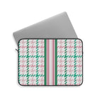 Houndstooth & Stripes Laptop Sleeve Protective Case, Multiple Sizes, Pink/Green