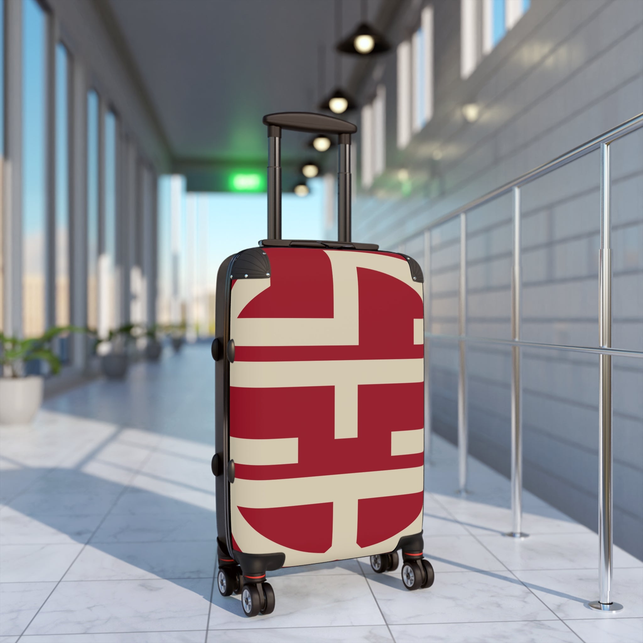 Signia Block Hard-Shell Luggage, Red & Cream