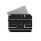Black & Ivory Personalized Slim Padded Laptop Sleeve