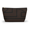 The Signia Custom Monogram Geometric T-Bottom Multipurpose Organizer Toiletry Travel Pouch, Brown/Black