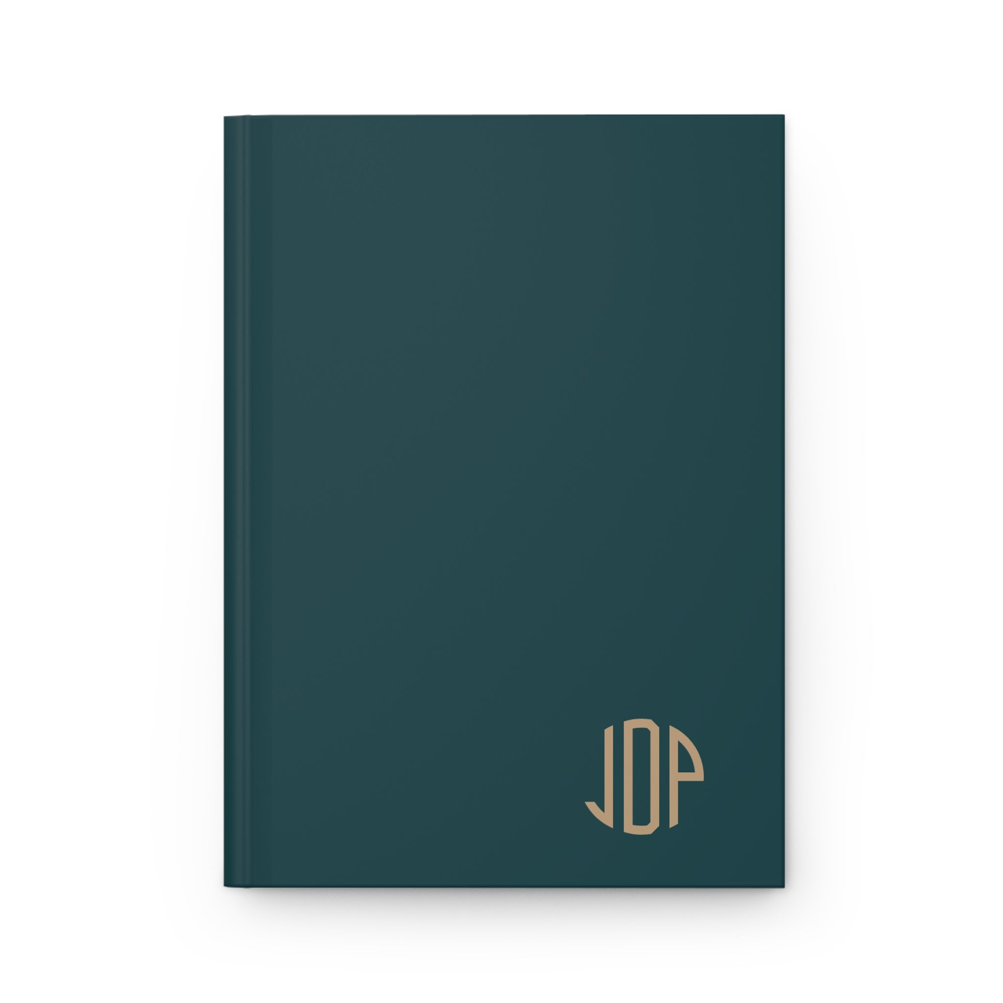 The MonoTone Monogram Hardcover Journal Lined Notebook for Notes and Planning, Teal Blue