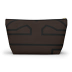 The Signia Custom Monogram Geometric T-Bottom Multipurpose Organizer Toiletry Travel Pouch, Brown/Black