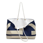 Signia Block Packable Tote, Navy & Cream