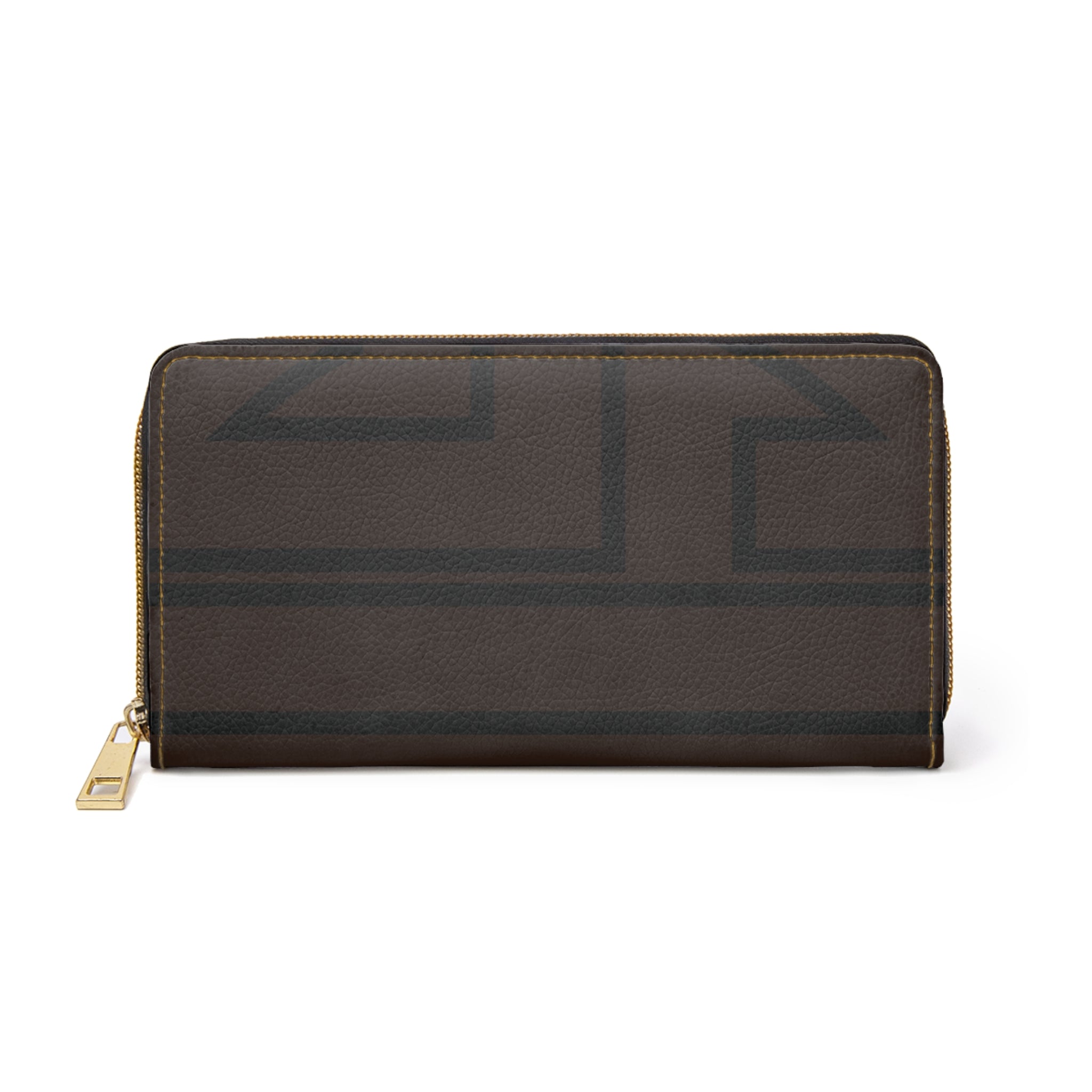 The Signia Custom Monogram Zipper Wallet, Brown/Black