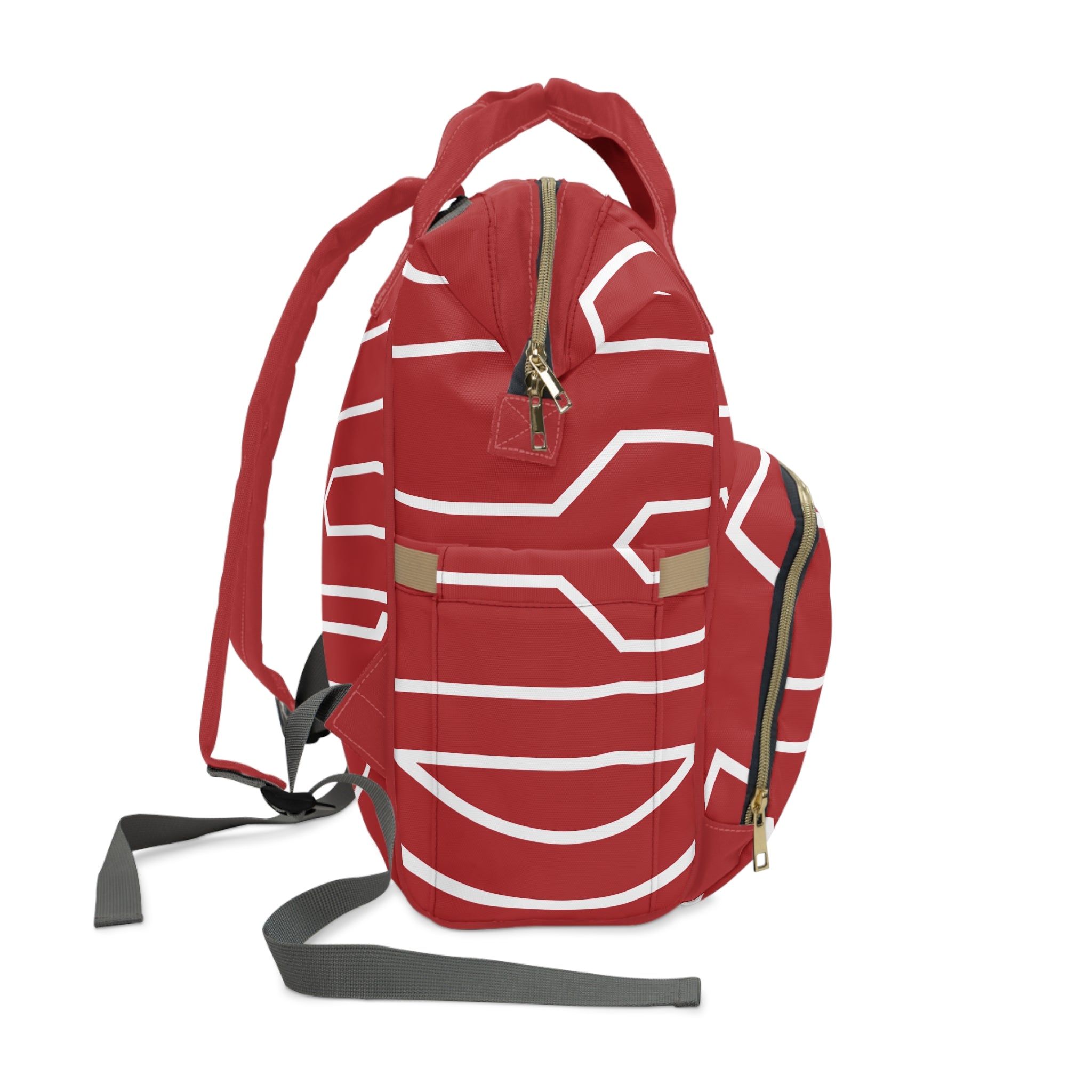 The Signia Custom Monogram Collection Multifunctional Backpack Carryon Bag, Red/White