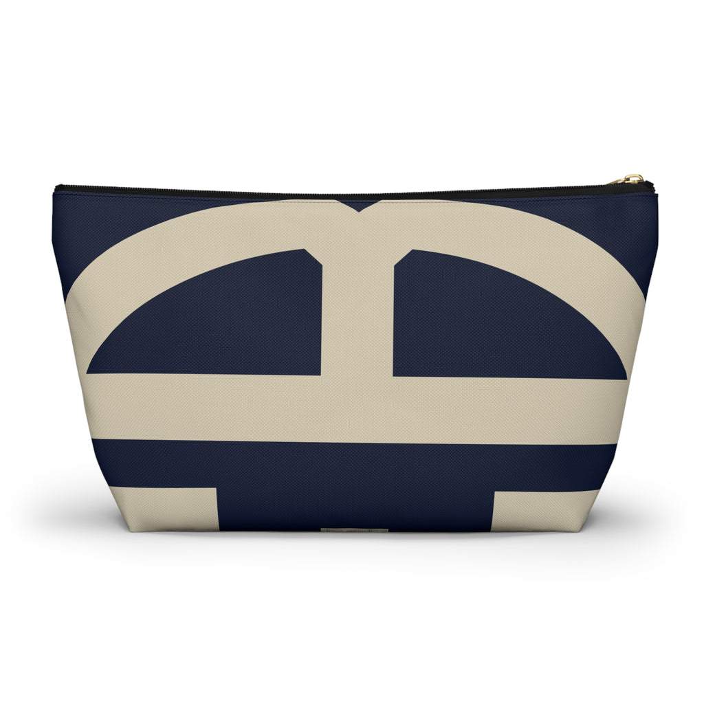 Signia Block Accessory Pouch, Navy & Cream