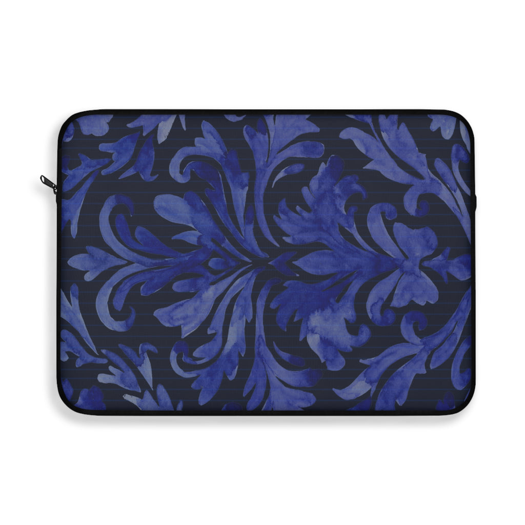 Blue Damask Laptop Sleeve Protective Case