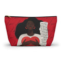 Black Woman Love Within T-Bottom Multipurpose Organizer Toiletry Travel Pouch, Red