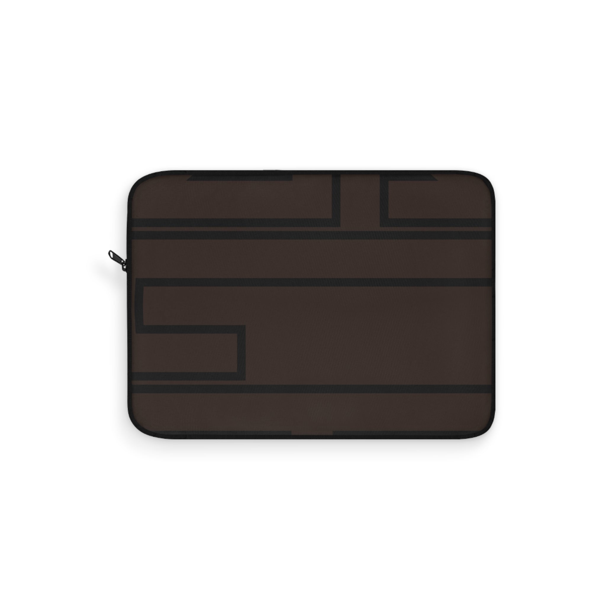 The Signia Custom Monogram Geometric Laptop Sleeve Modern Protective Case, Brown/Black