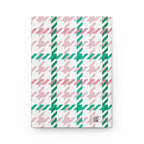 Houndstooth & Stripes Hardcover Journal Lined Notebook for Notes and Planning, Pink/Green