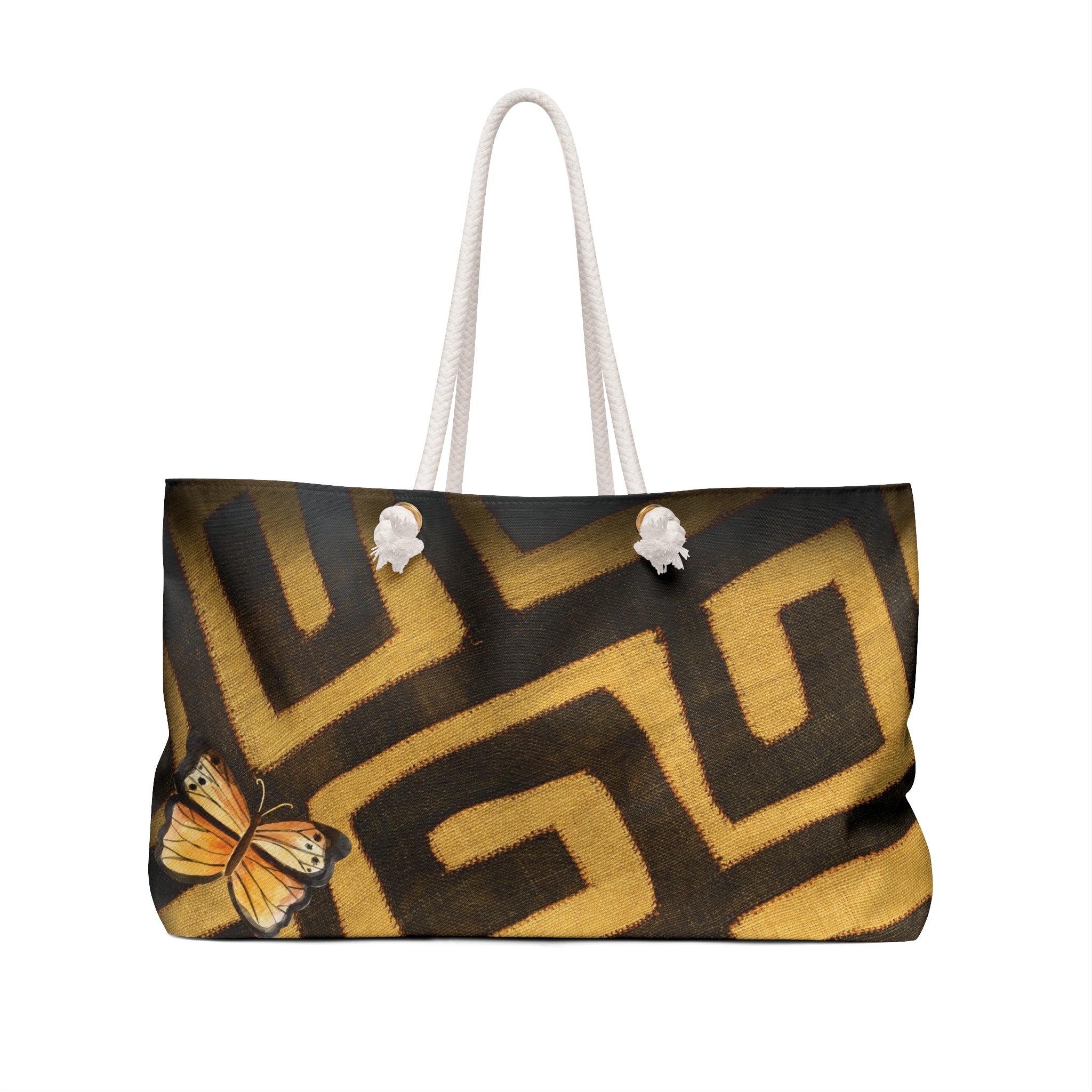 Flower Tribe Packable Oversized Multipurpose Weekender Bag, Carryall Tote, Beach Bag, Gold/Brown