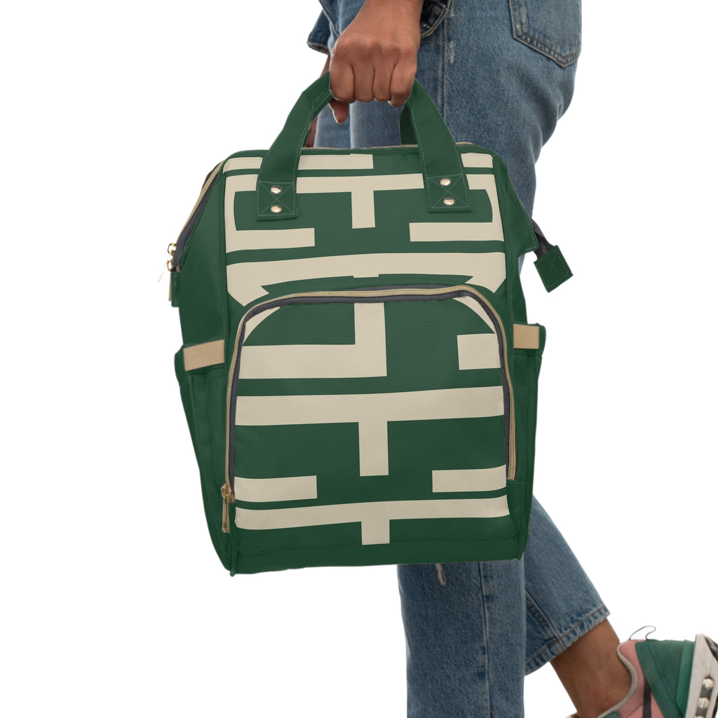 Signia Block Commuter Backpack, Green & Cream