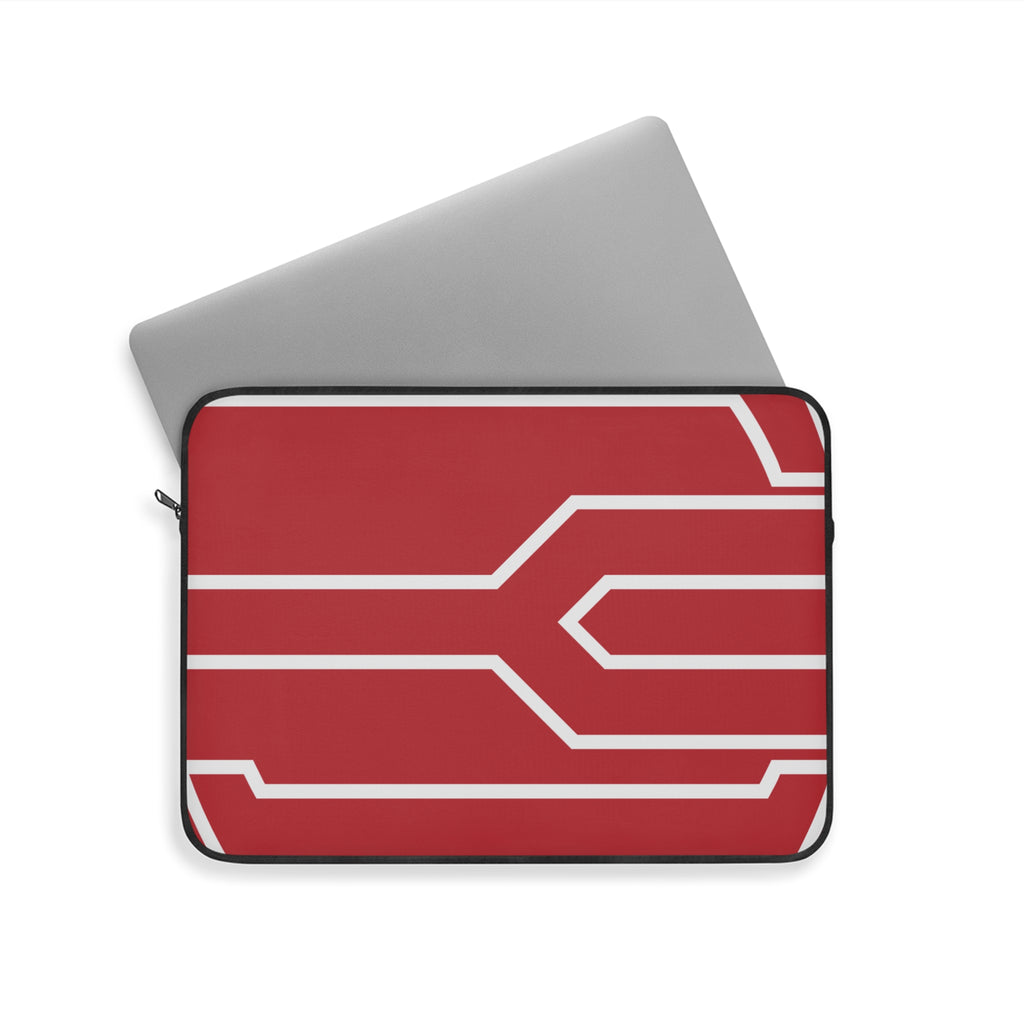 The Signia Custom Monogram Geometric Laptop Sleeve, Red/White