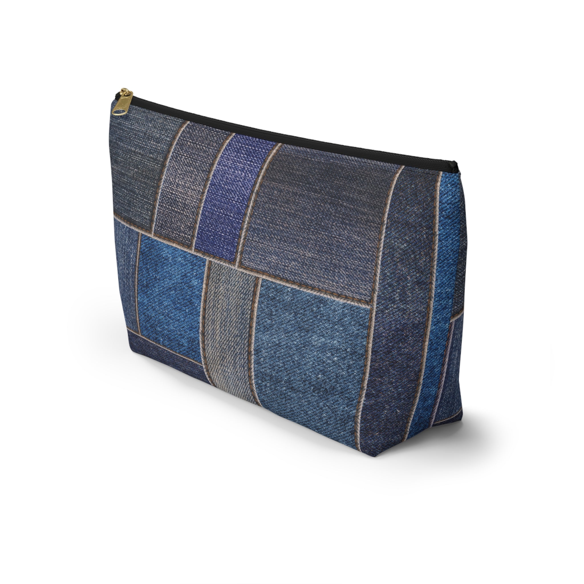 Denim Patchwork Accessory Pouch
