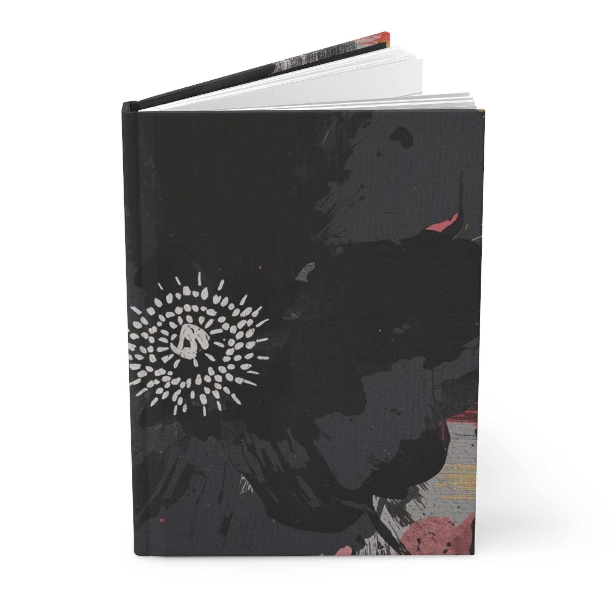 Floral Noir Hardcover Journal Lined Notebook for Notes and Planning, Black