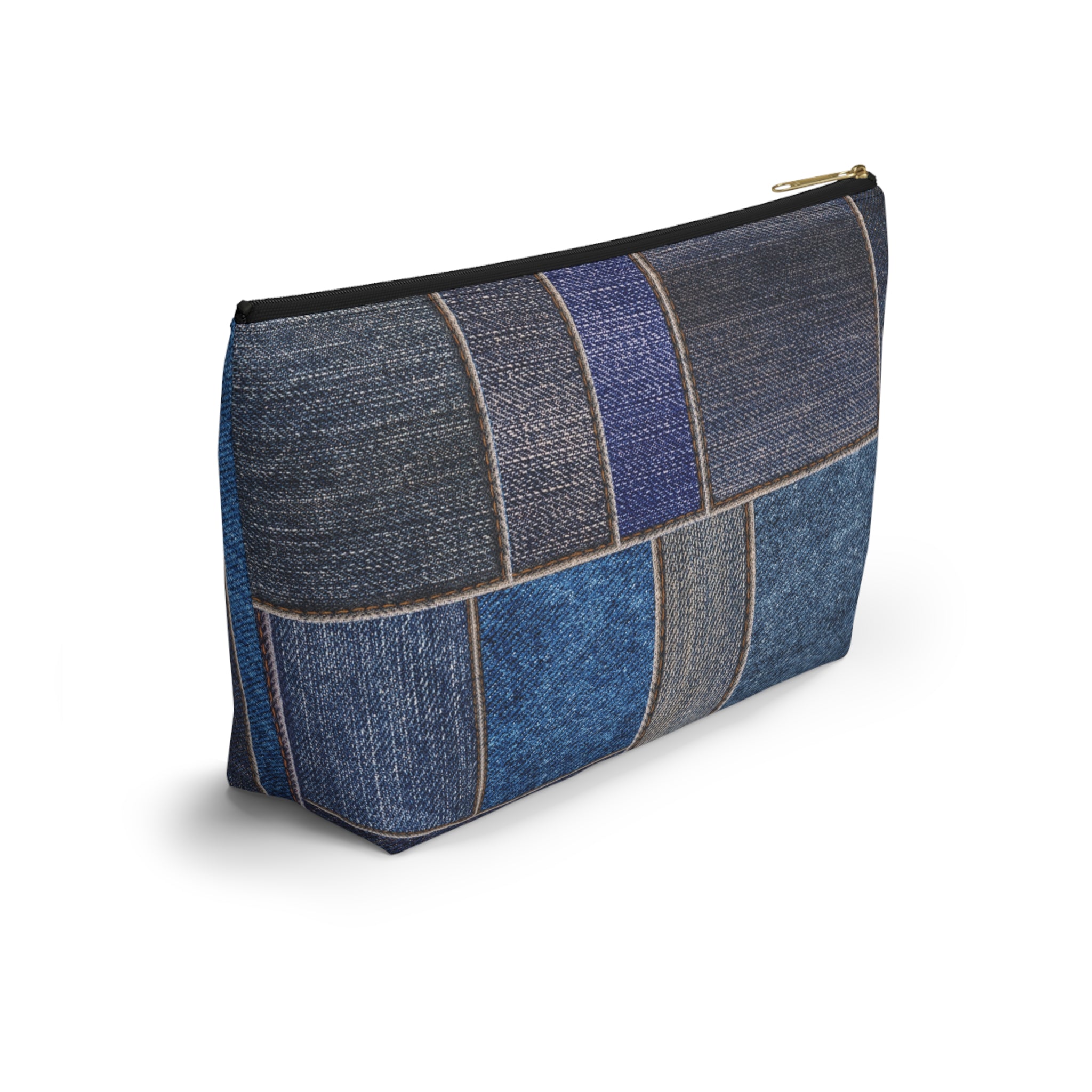 Denim Patchwork Accessory Pouch