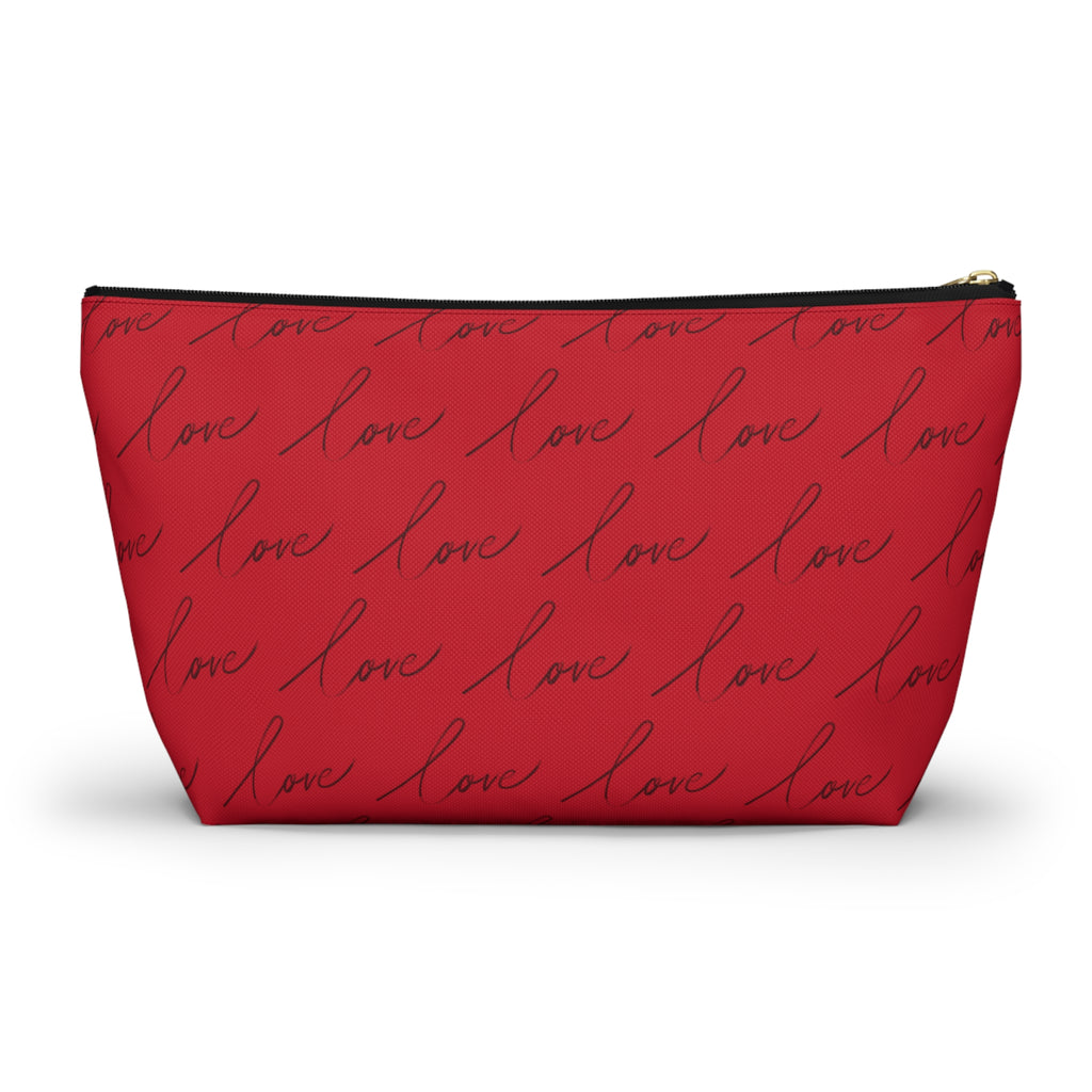 Black Woman Love Within T-Bottom Multipurpose Organizer Toiletry Travel Pouch, Red