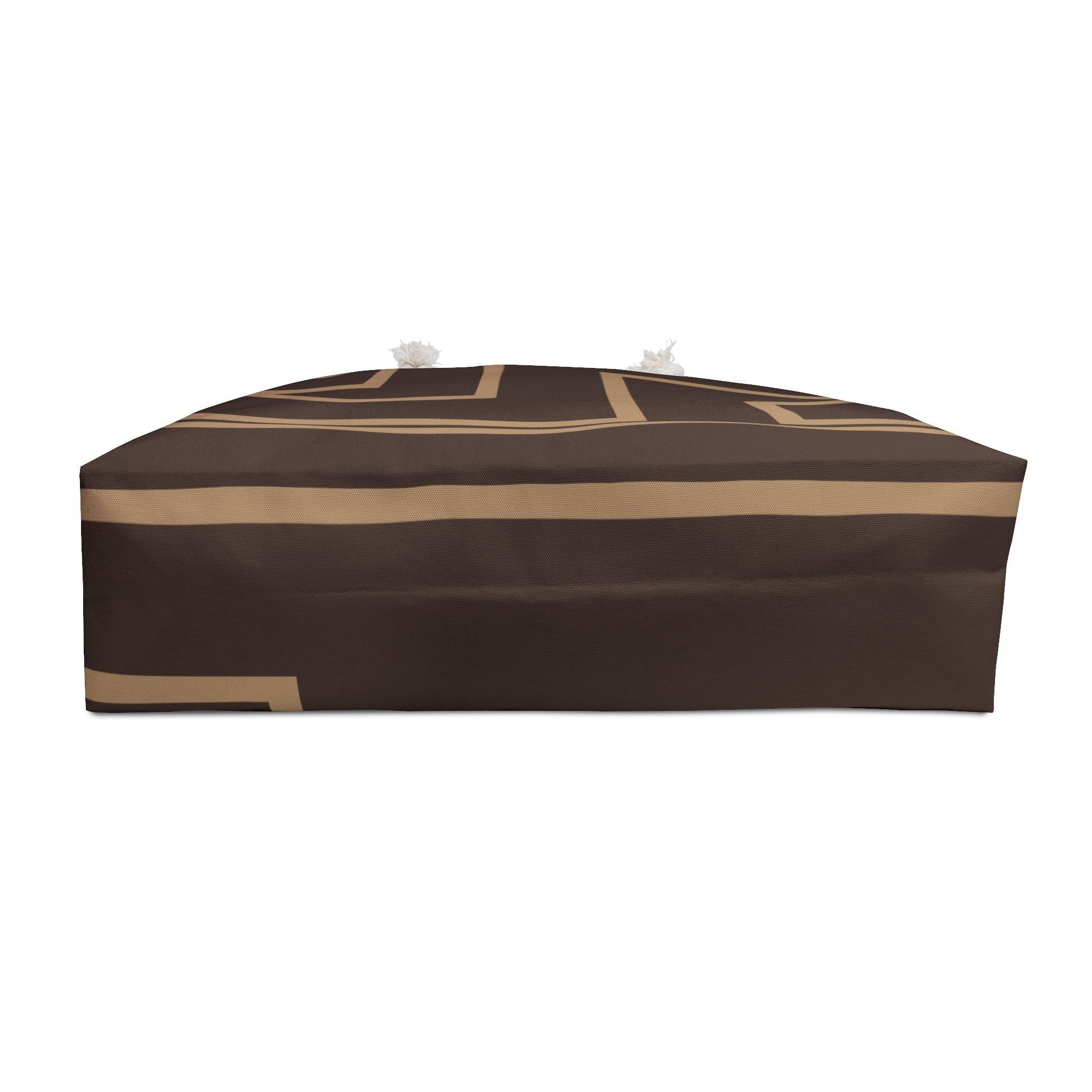 The Signia Custom Monogram Geometric Packable Weekender Bag Travel Tote, Brown/Tan