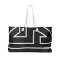 The Signia Custom Monogram Geometric Packable Oversized Multipurpose Weekender Bag, Carryall Tote, Beach Bag, Black/White