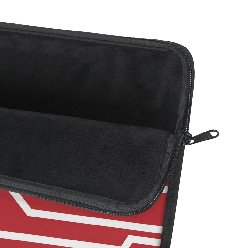 The Signia Custom Monogram Geometric Laptop Sleeve, Red/White