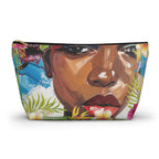 Tropical Brown Beauty T-Bottom Multipurpose Organizer Toiletry Travel Pouch, Purple