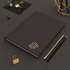 The MonoTone Monogram Hardcover Journal Lined Notebook for Notes and Planning, Dark Brown