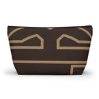The Signia Custom Monogram Geometric T-Bottom Multipurpose Organizer Toiletry Travel Pouch, Brown/Tan