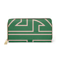 The Signia Custom Monogram Geometric Zipper Wallet, Green/Pink