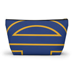 The Signia Custom Monogram Geometric T-Bottom Multipurpose Organizer Toiletry Travel Pouch, Blue/Yellow