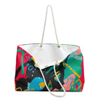 Sister In Bloom Packable Oversized Multipurpose Weekender Bag, Carryall Tote, Beach Bag, Red Multicolor