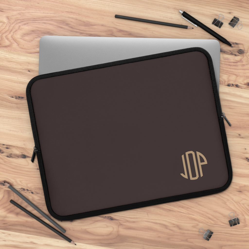 The MonoTone Monogram Tablet Laptop Sleeve, Multiple Sizes, Dark Brown