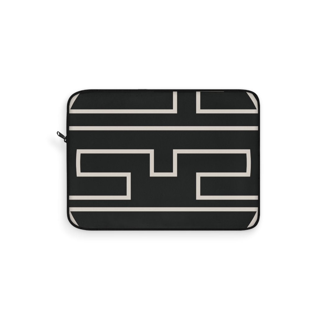 The Signia Custom Monogram Collection Laptop Sleeve, Black/White