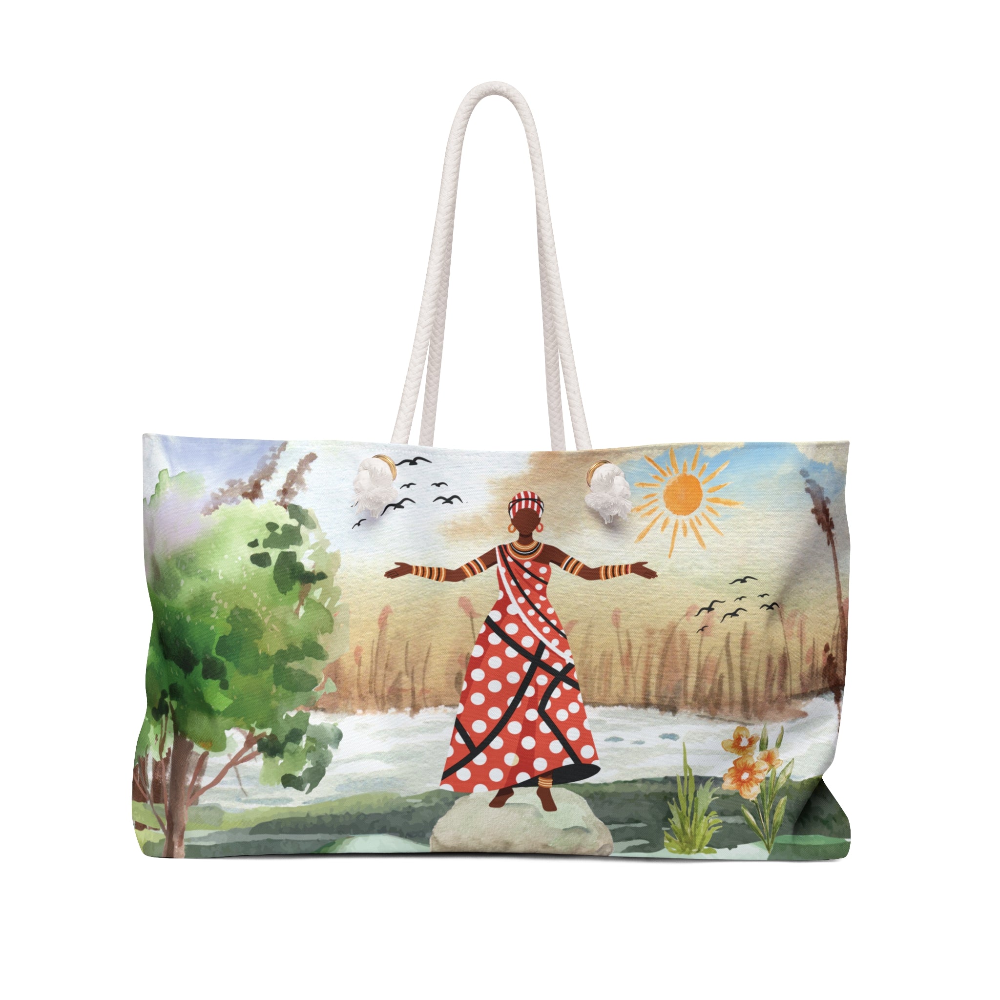 Natural Woman Packable Oversized Multipurpose Weekender Bag, Carryall Tote, Beach Bag,  Multicolor