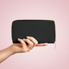 The MonoTone Personalized Monogram Zipper Wallet, Black