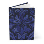 Blue Damask Hardcover Journal Lined Notebook for Notes & Planning