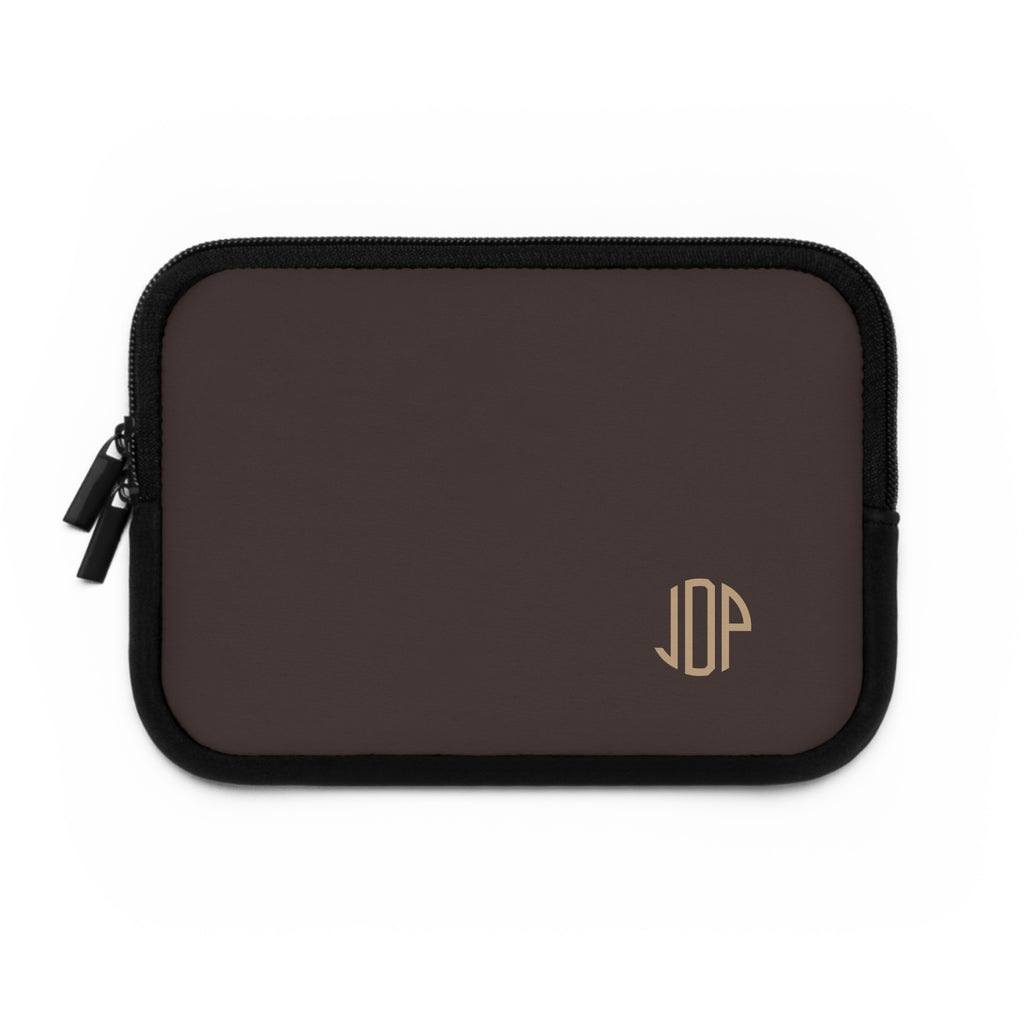 The MonoTone Monogram Tablet Laptop Sleeve, Multiple Sizes, Dark Brown