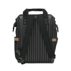 Gray Rose & Pinstripe Collection Multifunctional Backpack Carryon, Gray/Black