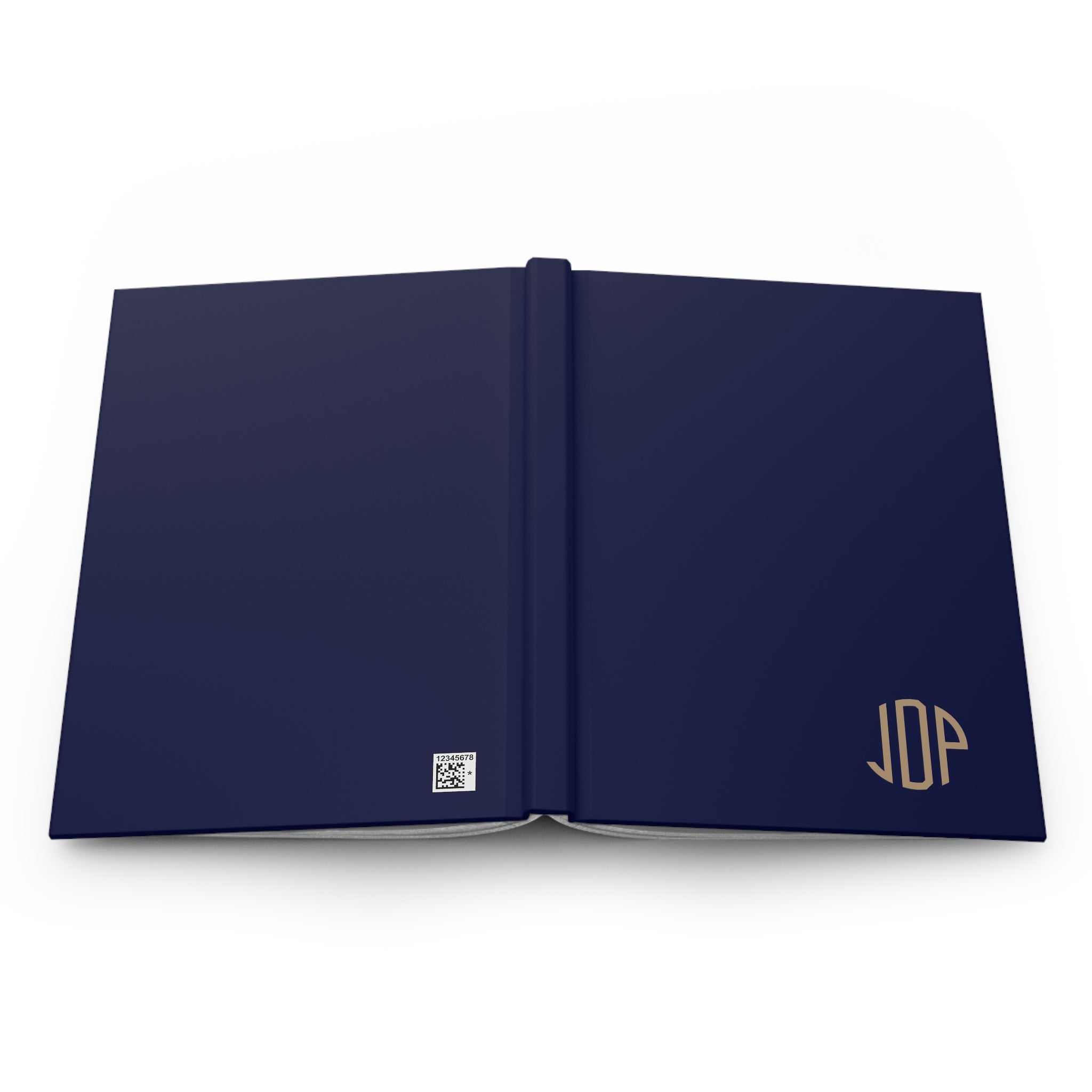 The MonoTone Monogram Hardcover Journal Lined Notebook for Notes and Planning, Navy Blue