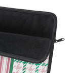Houndstooth & Stripes Laptop Sleeve Protective Case, Multiple Sizes, Pink/Green
