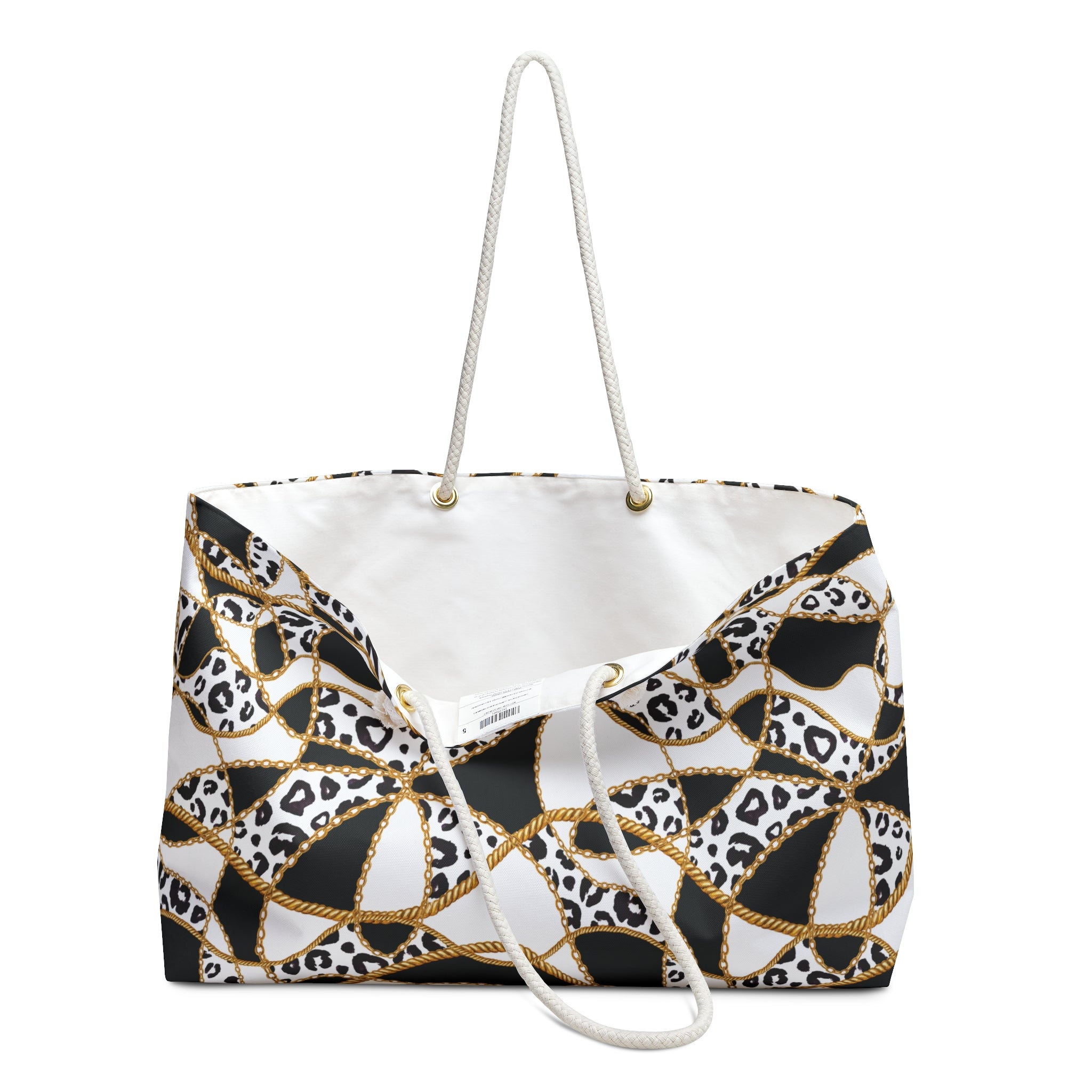Leopard Chain Packable Carryall Beach Tote