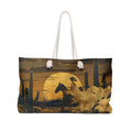 Golden Sunset Cowgirl Packable Oversized Multipurpose Weekender Bag, Carryall Tote, Beach Bag, Gold/Brown