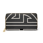 The Signia Custom Monogram Geometric Zipper Wallet, Black/White