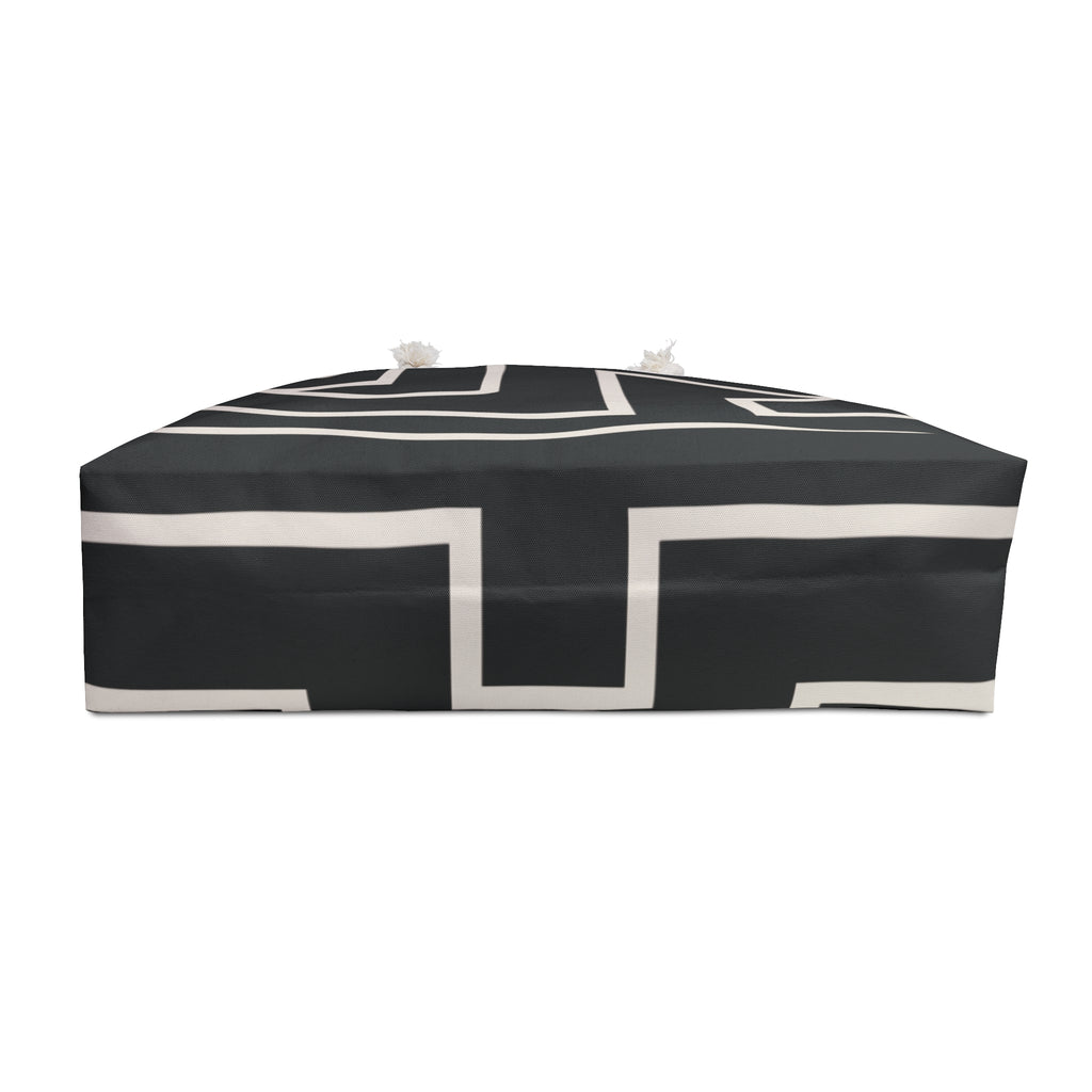 Signia Frame Packable Tote, Black & Ivory