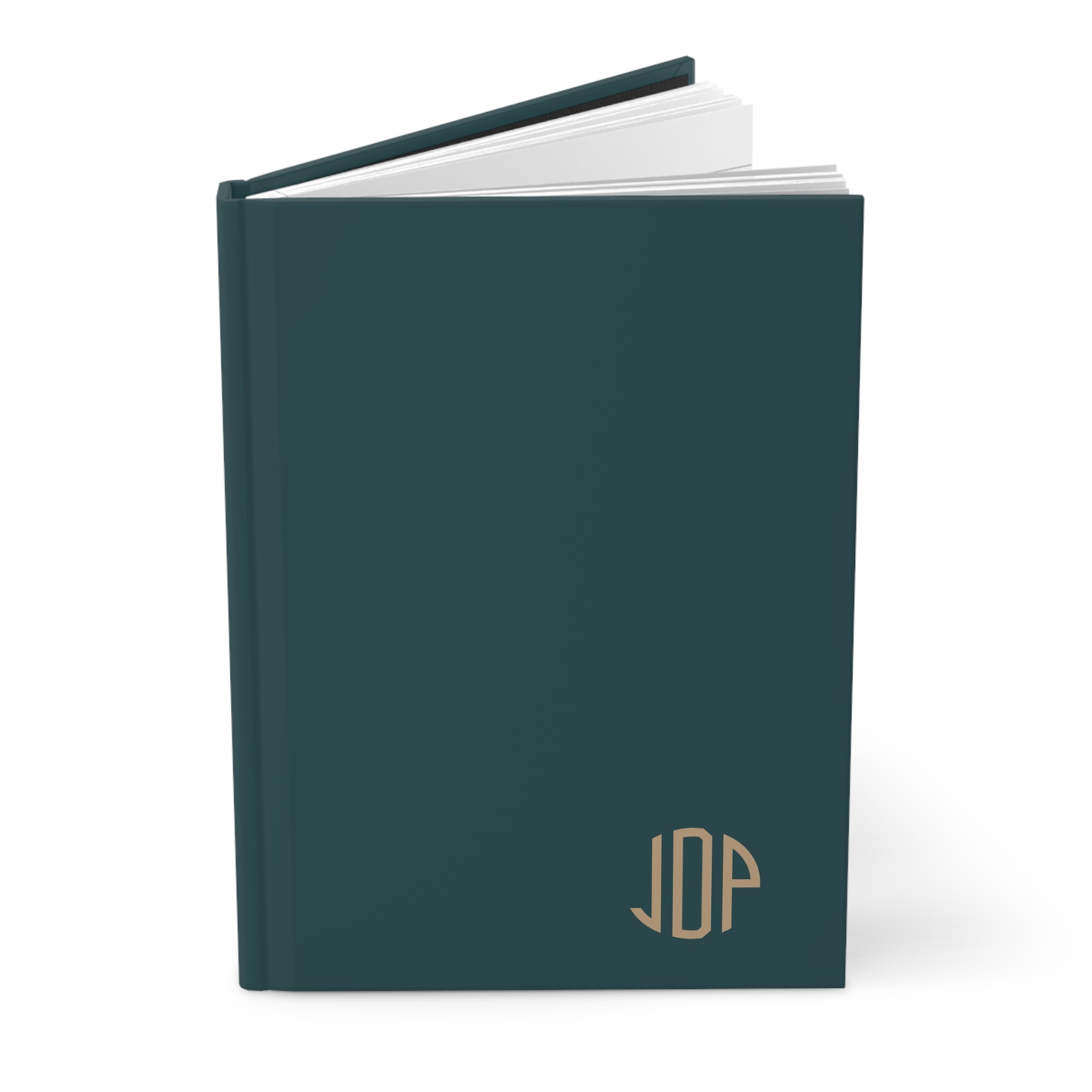 The MonoTone Monogram Hardcover Journal Lined Notebook for Notes and Planning, Teal Blue
