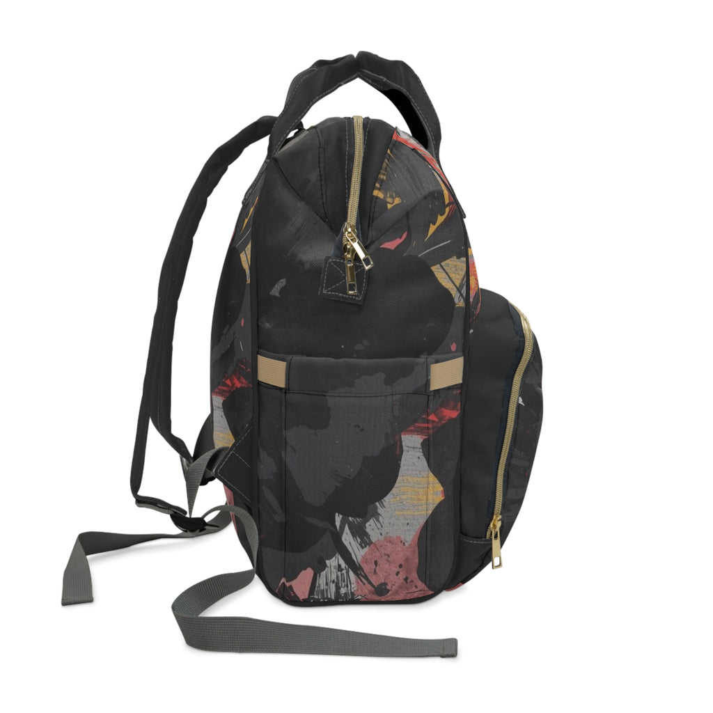 Floral Noir Nylon Multifunctional Travel Backpack Carryon