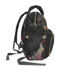 Floral Noir Nylon Multifunctional Travel Backpack Carryon