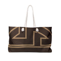 The Signia Custom Monogram Geometric Packable Weekender Bag Travel Tote, Brown/Tan