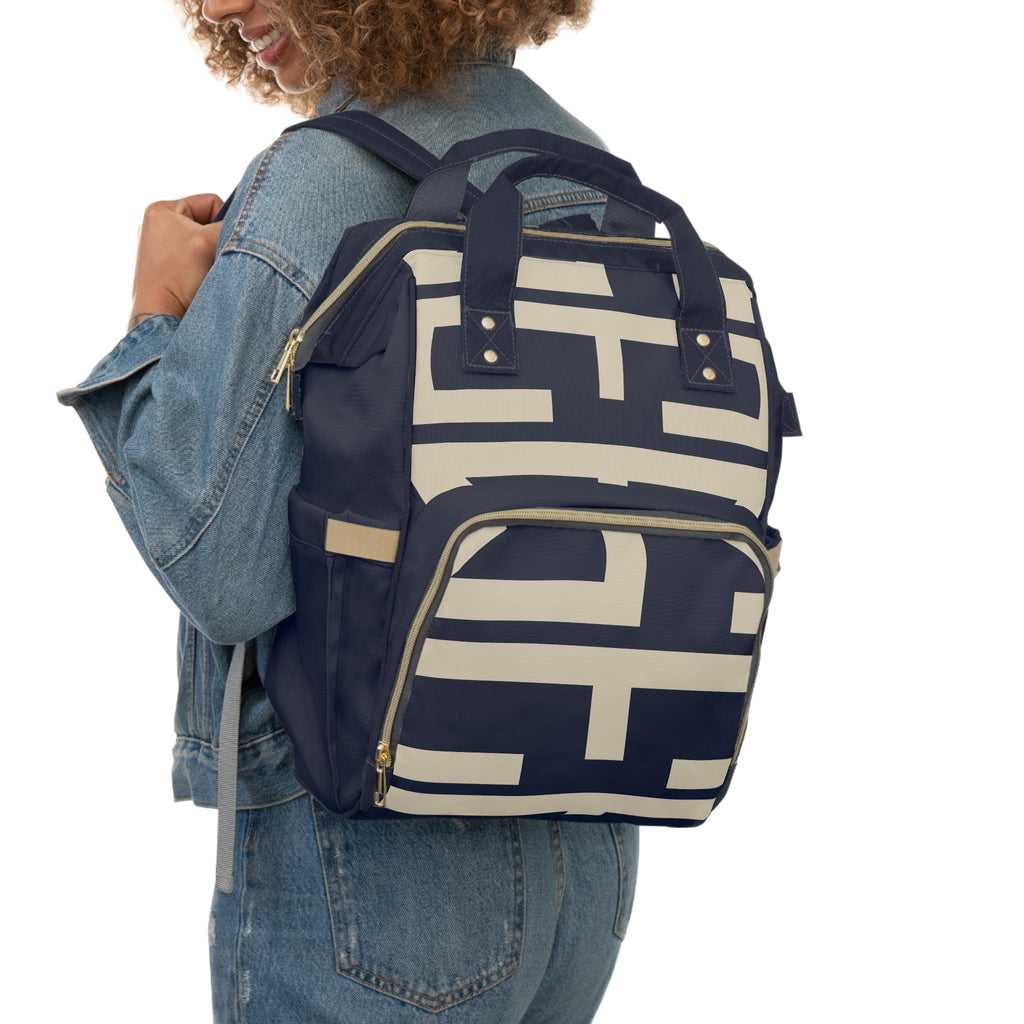 Signia Block Commuter Backpack, Navy & Cream